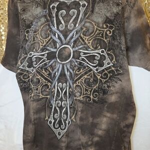 Gray and Brown Short Sleeve Tees